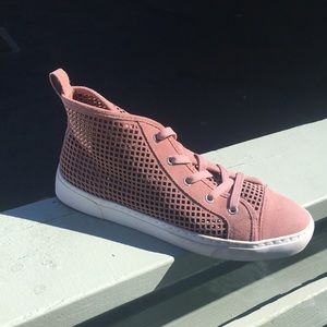 1 State blush colored high top style sneaker